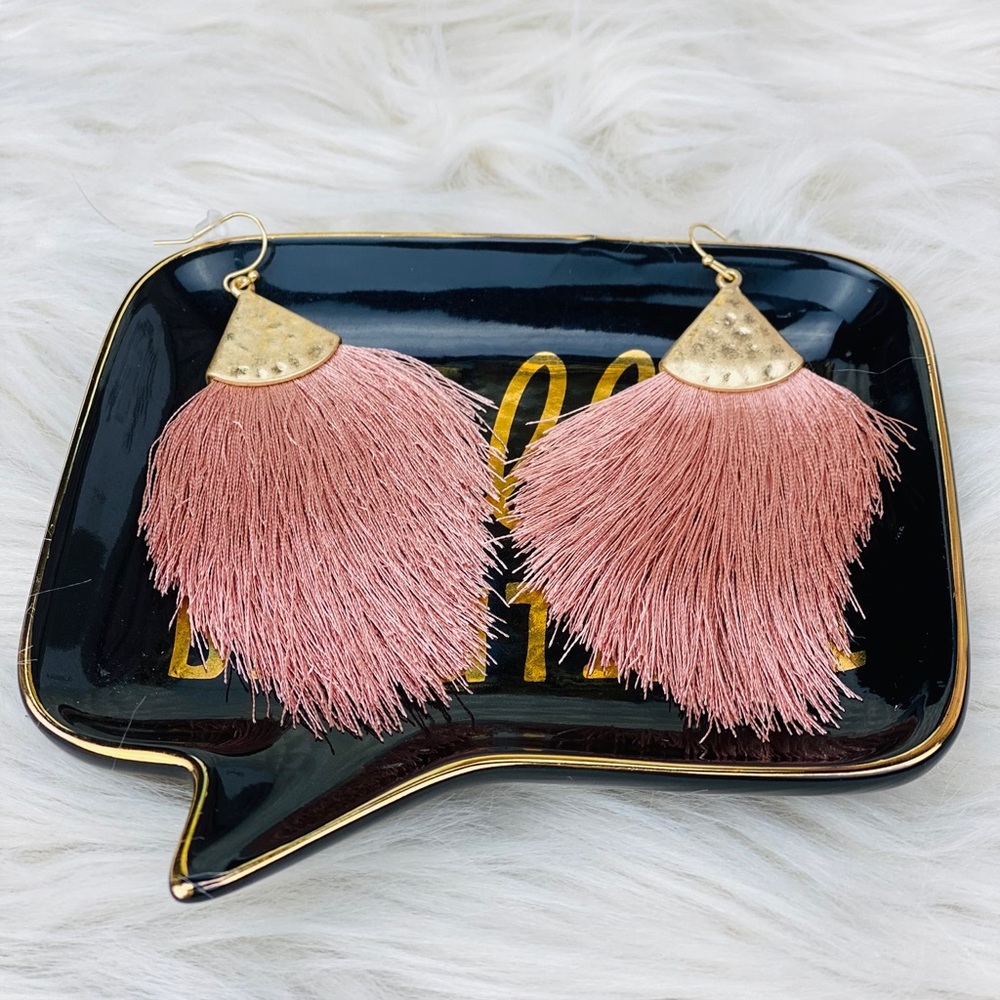 Pink Tassel Earrings